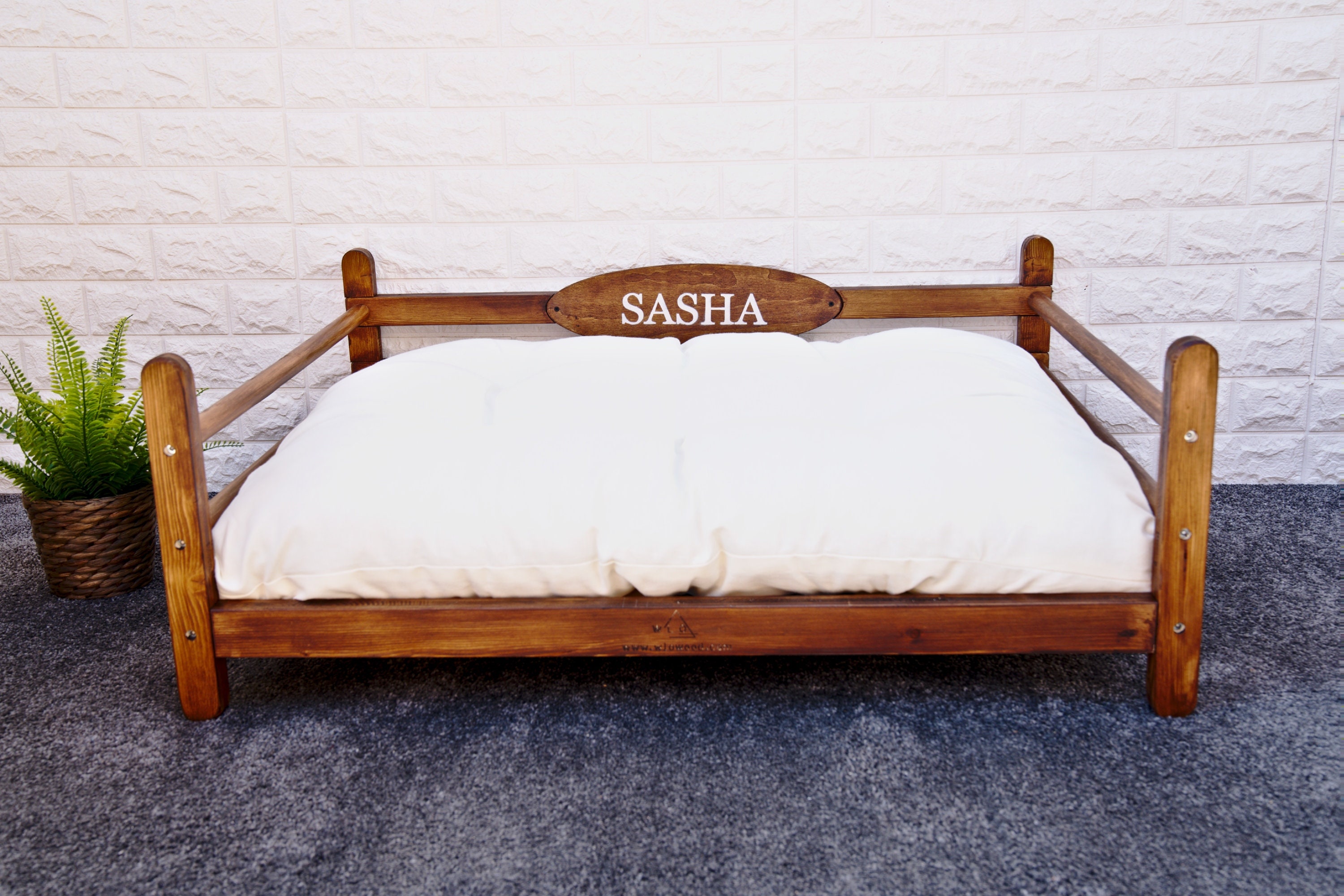 Walnut Elevated Dog BedWooden Dog Bed Dog Bed Pet Etsy