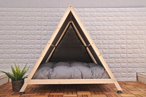 Natural Outdoor Dog House Solid Spruce Wood Bed Pet Natural Outdoor Dog House Solid Spruce, Outdoor Dog Furniture