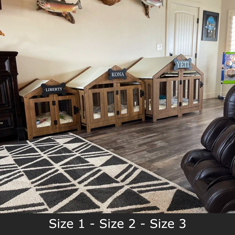 Walnut & Ivory Gabled Modern Dog Crate Dog Bed Dog Crate Etsy