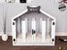 White & Ivory Gabled Solid Pine Dog House, Wooden Pet House, Cat Bed Wood Dog House, Pet House, Pet Furniture, Dog Furniture, WLO Wood 