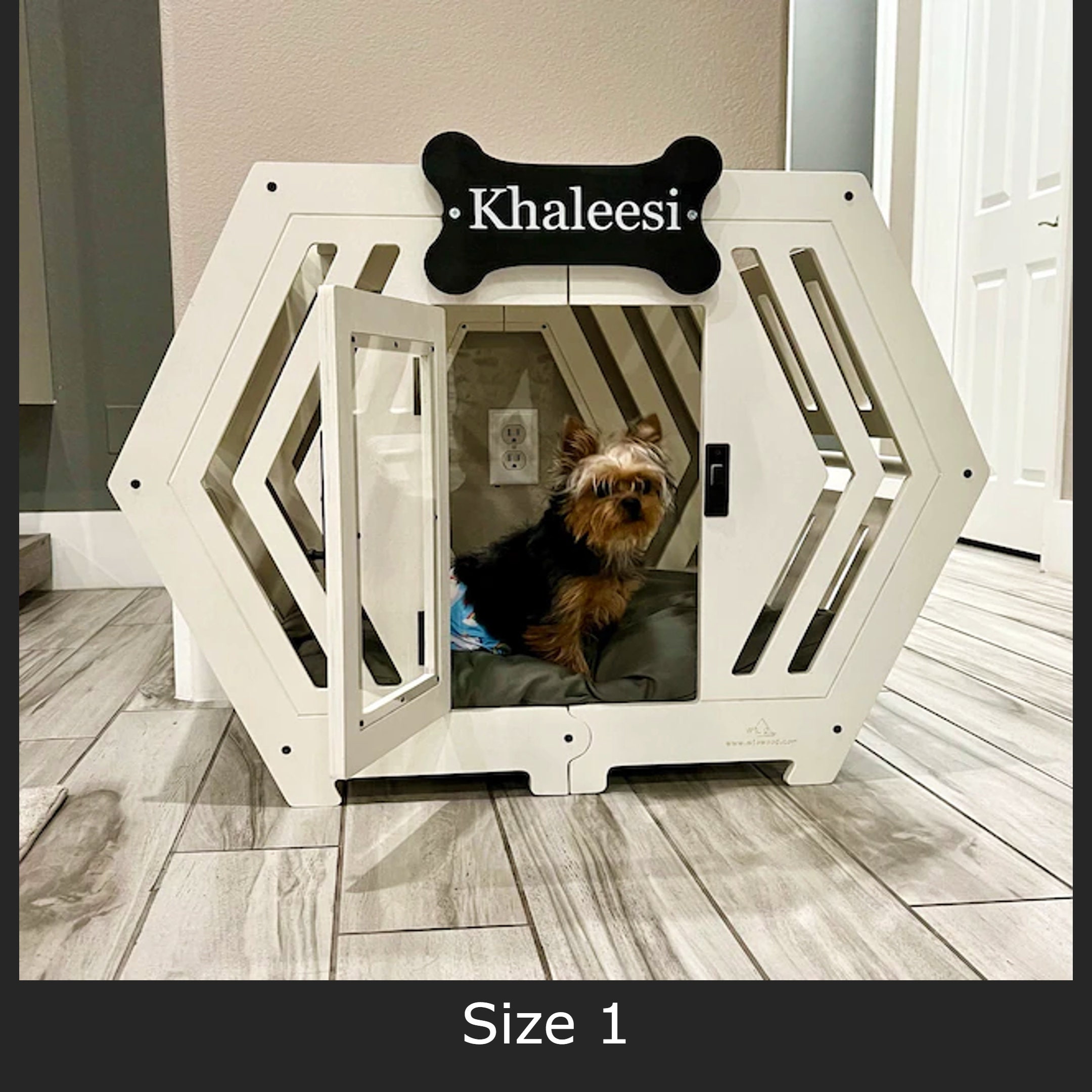 White & Gray Hexxon Modern Dog Crate Dog Bed Dog Crate Etsy