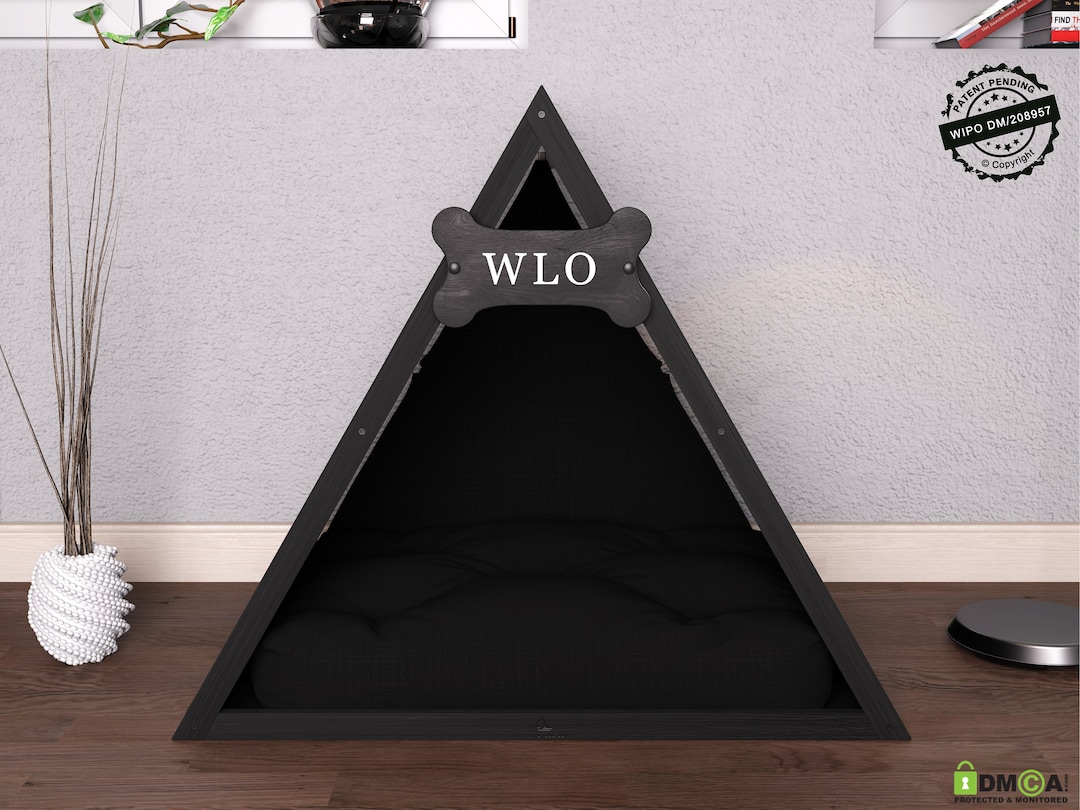 Black & Black Lakota Solid Pine Dog House Wooden Pet House