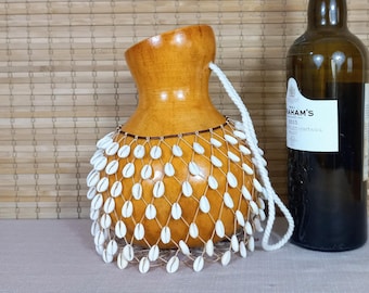 Shekere de calabaza con concha de cauri - Tensión ajustable