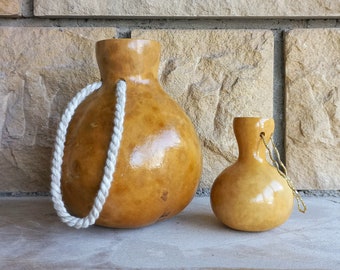 Set of 2 Ipu minature instruments, Miniature Hawaiian Ipu Ornaments, Miniature Gourd Ornaments, Miniature  Hawaiian Decor, Gift for Teacher