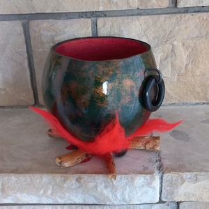 Hexenkessel Candy Bowl, Hexenkessel auf Filzfeuer, Halloween Dekoration, Halloween Candy Dish, Halloween Geschenke