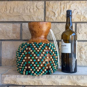 Beaded Gourd Shekere: Oshun River Goddess Percussion Instrument