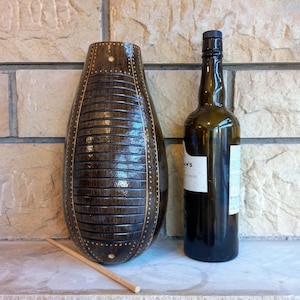 Handmade Gourd Guiro: Latin Percussion Instrument with Bamboo Stick