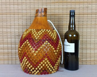 Percussioni tradizionali dell'Africa occidentale - Shaker di zucca con perline - Strumento Shereke professionale - Altezza 14" e larghezza 10"