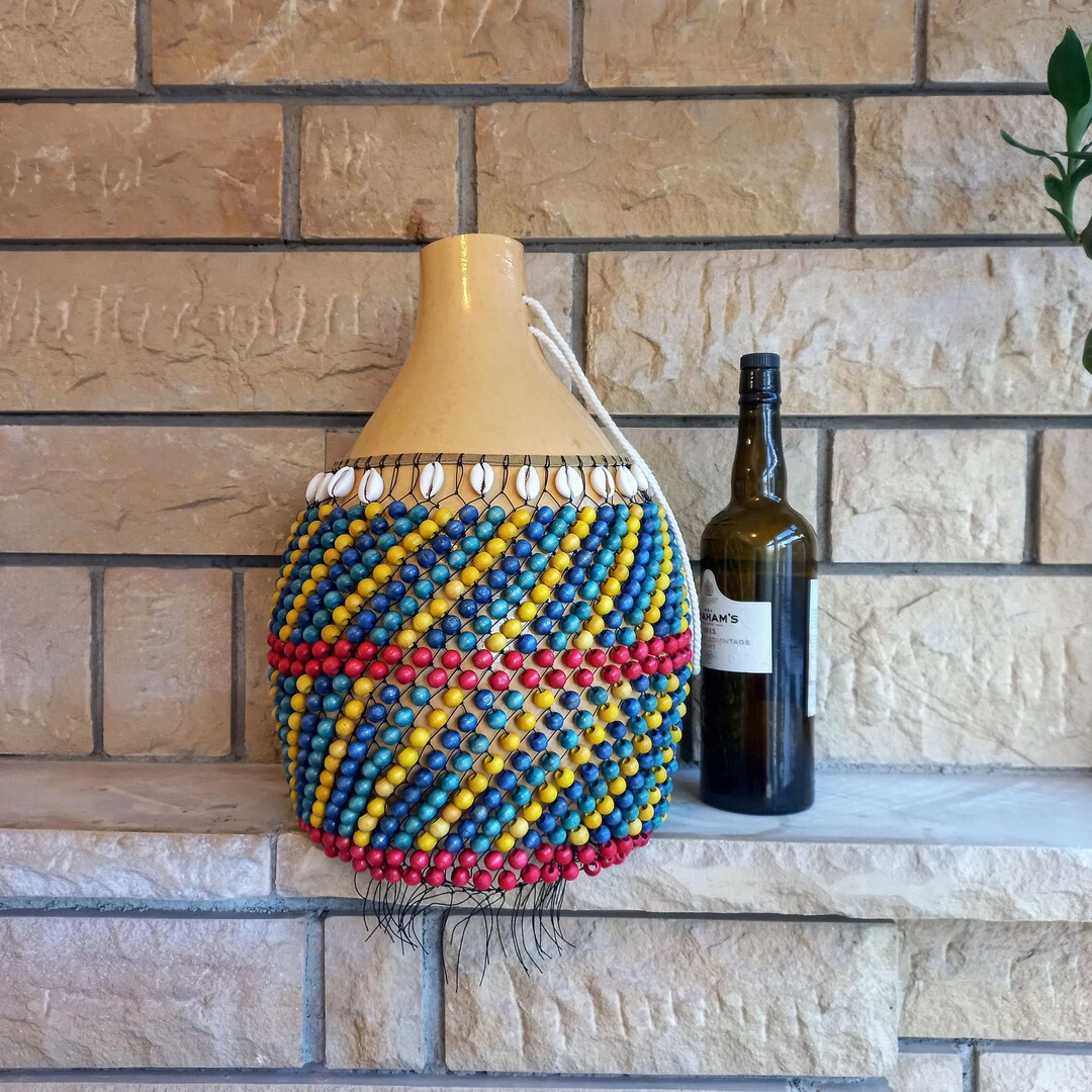 Beaded Gourd Shekere: Latin Percussion Rhythm Instrument - Etsy