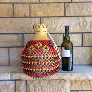 Black red yellow Sekere, Agbe instrument, Latin percussion, Musician gifts, Rhythm instrument, Kwanzaa percussion