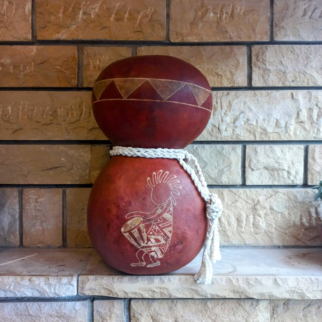 Hawaiian Ipu Heke Music Instrument, Kokopelli Drummer Hula Instruments