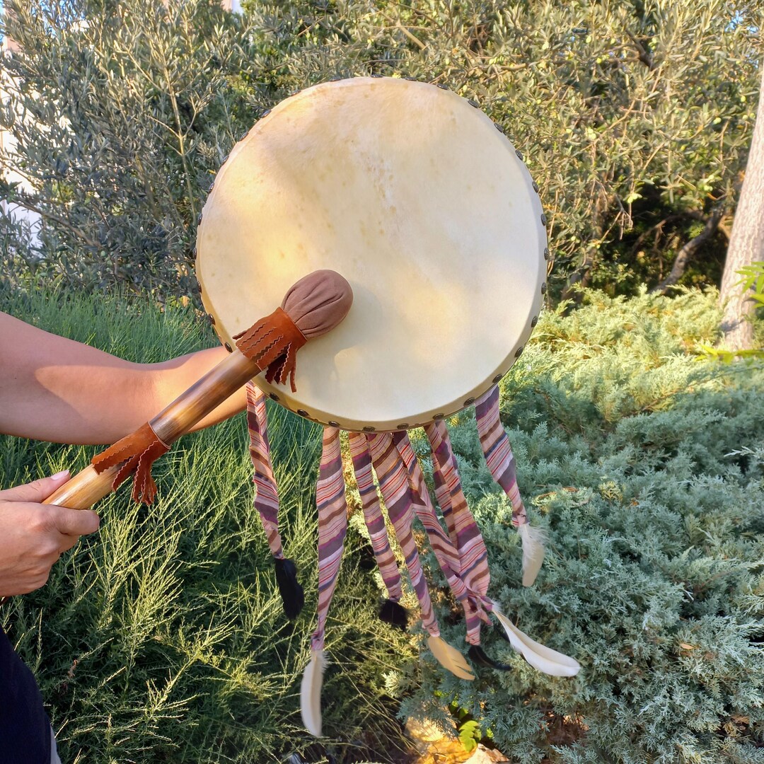 Handmade Shamanic Gourd Frame Drum: 14