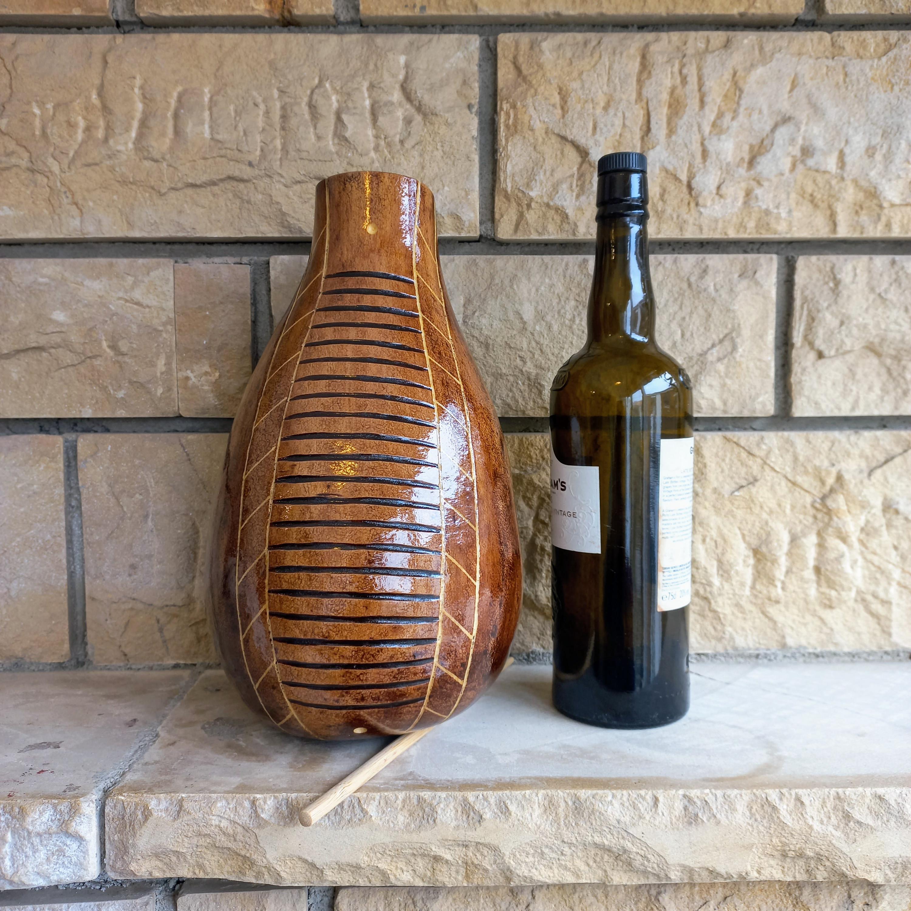 ギロ　手作り　Guiro made in ブラジル Brown Gourd Guiro: Peruvian Latin Percussion Instrument - Etsy