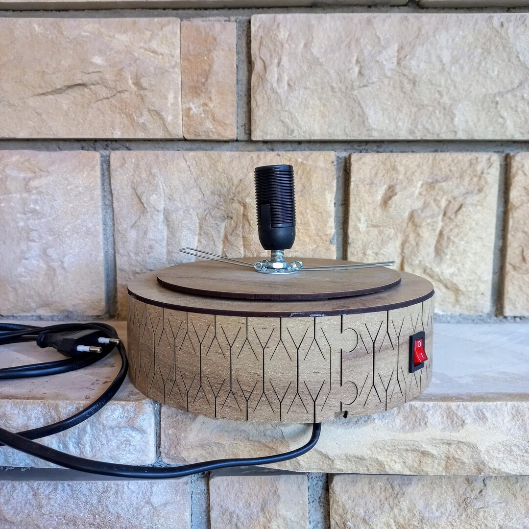 Turntable Lamp Base With E14 Lamp Holder, DIY Table Lamp Base, on off ...