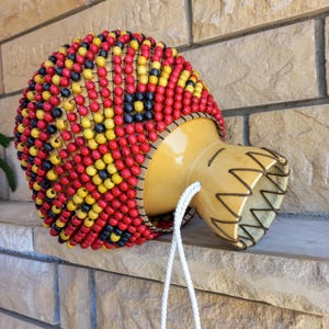 Handcrafted Wood Beaded Gourd Shekere: Latin Percussion Instrument - Etsy
