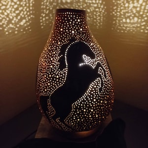 Horse Lamp, Black Horse  Gourd Lamp, Horse theme decor, Living Romm Decor, Wedding Gifts
