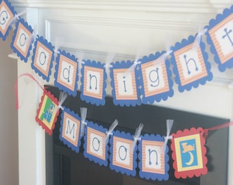 Goodnight Moon Birthday Banner Personalized Party Backdrop