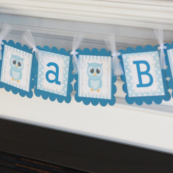 Owl Woodland Creature "Its a Boy" or "Its a Girl" Baby Shower Banner Sign Party Decorations - Blue, White, Yellow, Pink, Green & More Colors