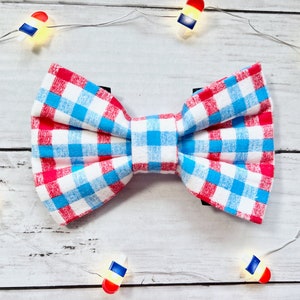 Patriotic Flannel Dog Bow Tie, Summer Dog Bow Tie, Fourth of July Dog Bow Tie, Cat Bow Tie, Dog Bow Tie