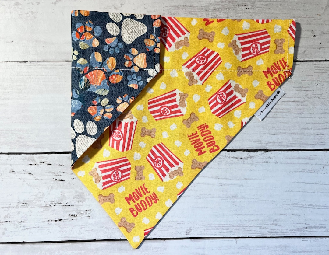 What's Poppin' Dog Bandana Funny Dog Bandana Popcorn Etsy