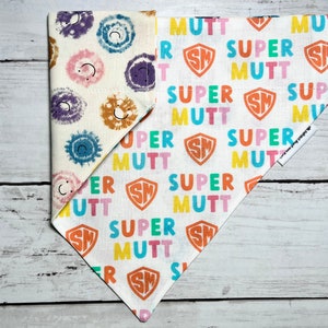 Super Mutt Dog Bandana, Over The Collar Bandana, Slide On Bandana