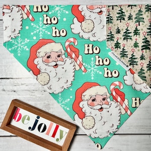 Bandana pour chien réversible du Père Noël, Bandana pour chien de Noël, Bandana pour arbre de Noël sur le collier