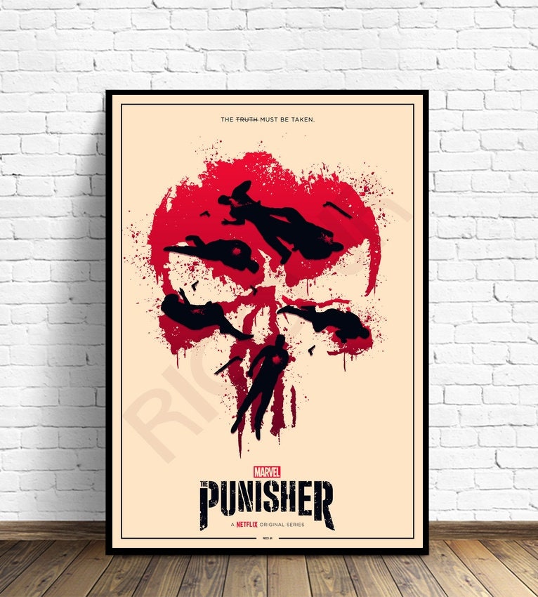 Marvel The Punisher Distressed Skull Logo1 Art Print by Sanzij