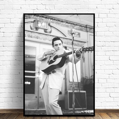Johnny Cash Canvas Poster Wall Arthome Docorframeless Etsy