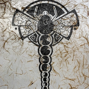 DRAGONFLY 29,7 42 cm Dragonfly Crop Circle Linocut Black/Natural image 5