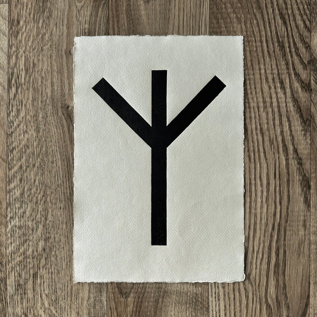 ALGIZ RUNE – 21 X 29.7 Cm (A4) – Old Norse Alphabet Symbol – Black ...