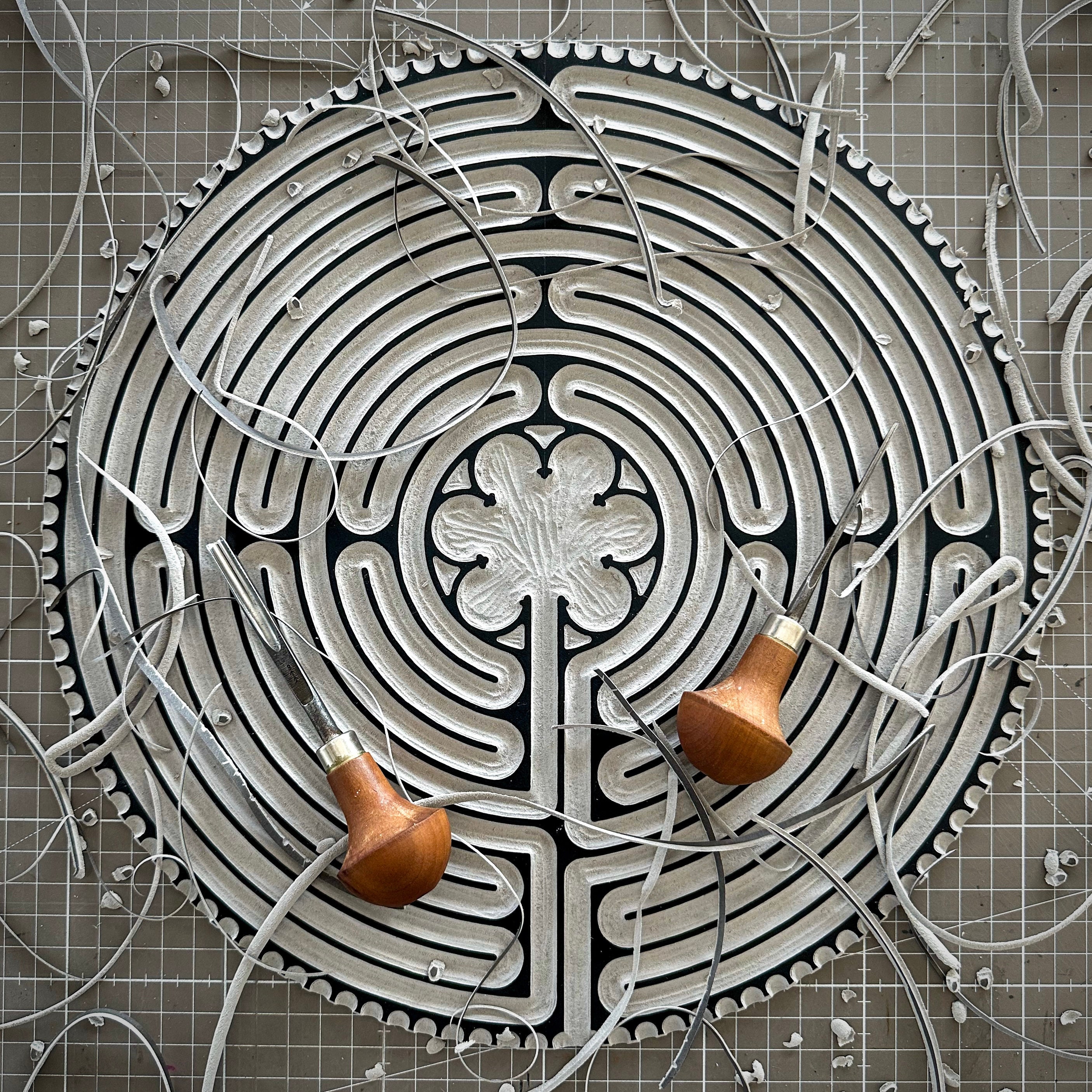 LABYRINTH of CHARTRES of Notre-dame Cathedral – 40 × 40 Cm – Ancient ...