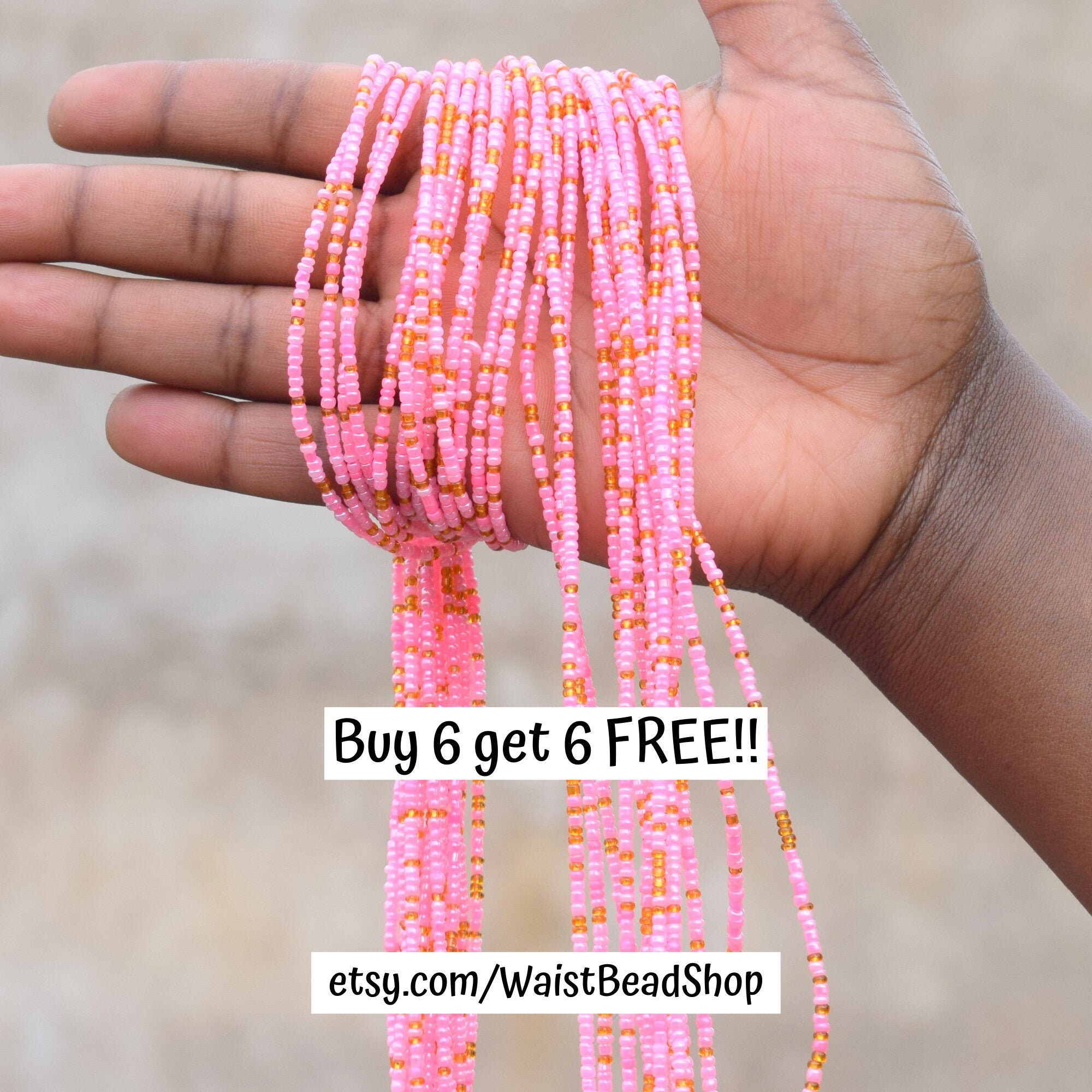 Pink GOLD Waist beads Africa Waist Beads Stomach Beads Etsy