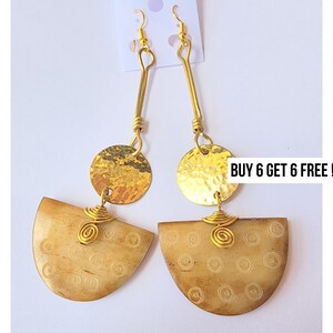 880 Gold Earrings Set, African Jewelry, African Earrings, Gifts For Her, Bone Earrings, Earrings for Women, Earrings, Statement Earrings