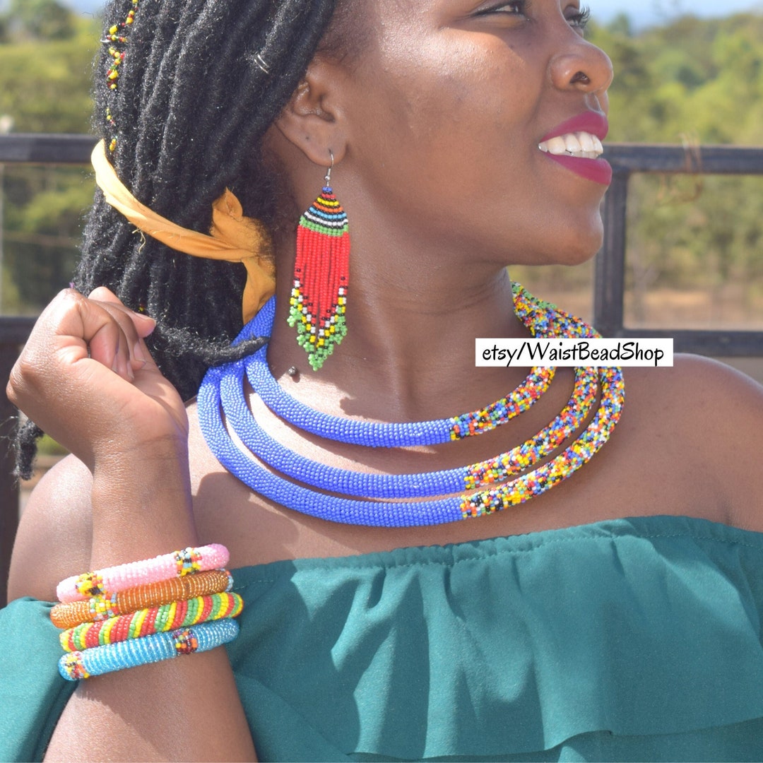 Zulu Bead Necklace Zulu Necklace for Women African Necklace Etsy