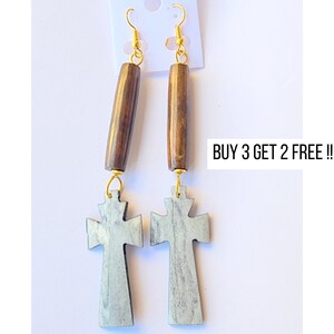 872 Cross Earrings, Earrings, Gifts for Her, Birthday Gift, Brass Earrings Set, Earrings For Women, Dangle Drop Earrings,  African Jewelry