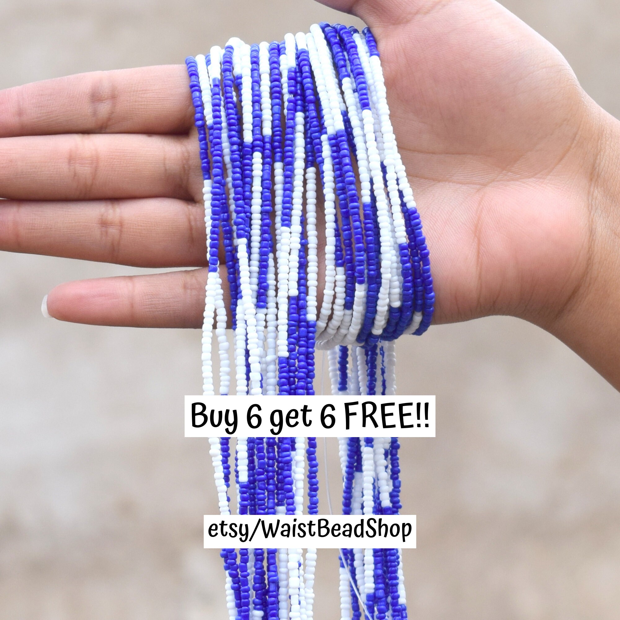 ON SALE Blue White Waist Beads Waist Beads for weight loss Etsy