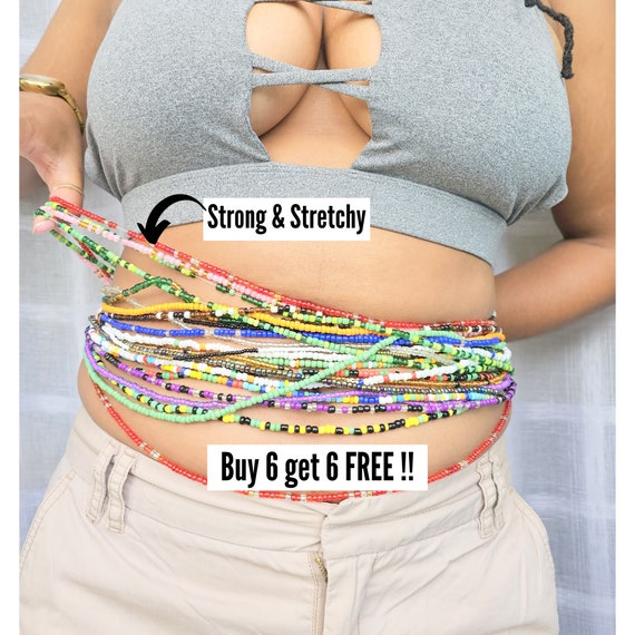ELASTIC Waist Beads Stretchy Waist Beads Waist Beads Waist Beads Black Owned Waist Beads for Weight Loss Waist Beads Plus Size Gifts Etsy