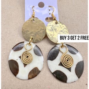 794 Brass Earrings, Bone Earrings, African Jewelry, Ethnic Earrings, Statement Earrings, African Brass Earrings, Earrings Set, Gifts for Her