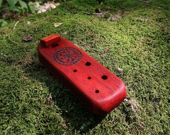 Flute for Sound Healing, Wooden Ocarina, Flute for Meditation, Energy Healing, Engraved Wooden Gift, Wiccan stuff, Witchcraft flute