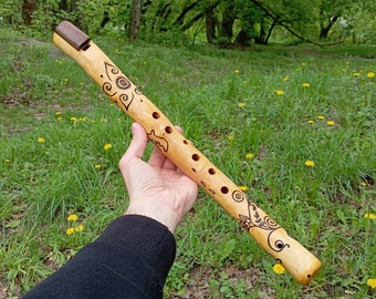 Flute for Sound Healing, Native American Flute, Wooden Flute, Flute for Meditation, Energy Healing, Engraved Wooden Gift, Reiki, Chakras