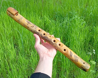 Native American Flute, Flute for Sound Healing, Wooden Flute, Flute for Meditation, Energy Healing, Engraved Wooden Gift, Reiki, Chakras