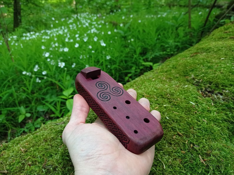 Wooden Ocarina, Wooden Flute, Sound Healing, Flute for Meditation, Energy Healing, Handmade Gift, Wicca, Witchcraft flute, Shamanic flute image 3