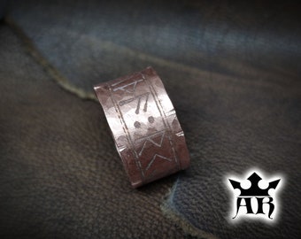 Copper rune dwarf ring, Copper rune dwarf ring, ring inspired by the Lord of the Rings, Tolkien, give to a friend, handmade jewel