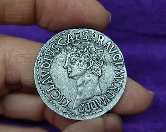 Roman Caesar coin, Roman Caesar coin, artisan coin, craft coin, metal casting