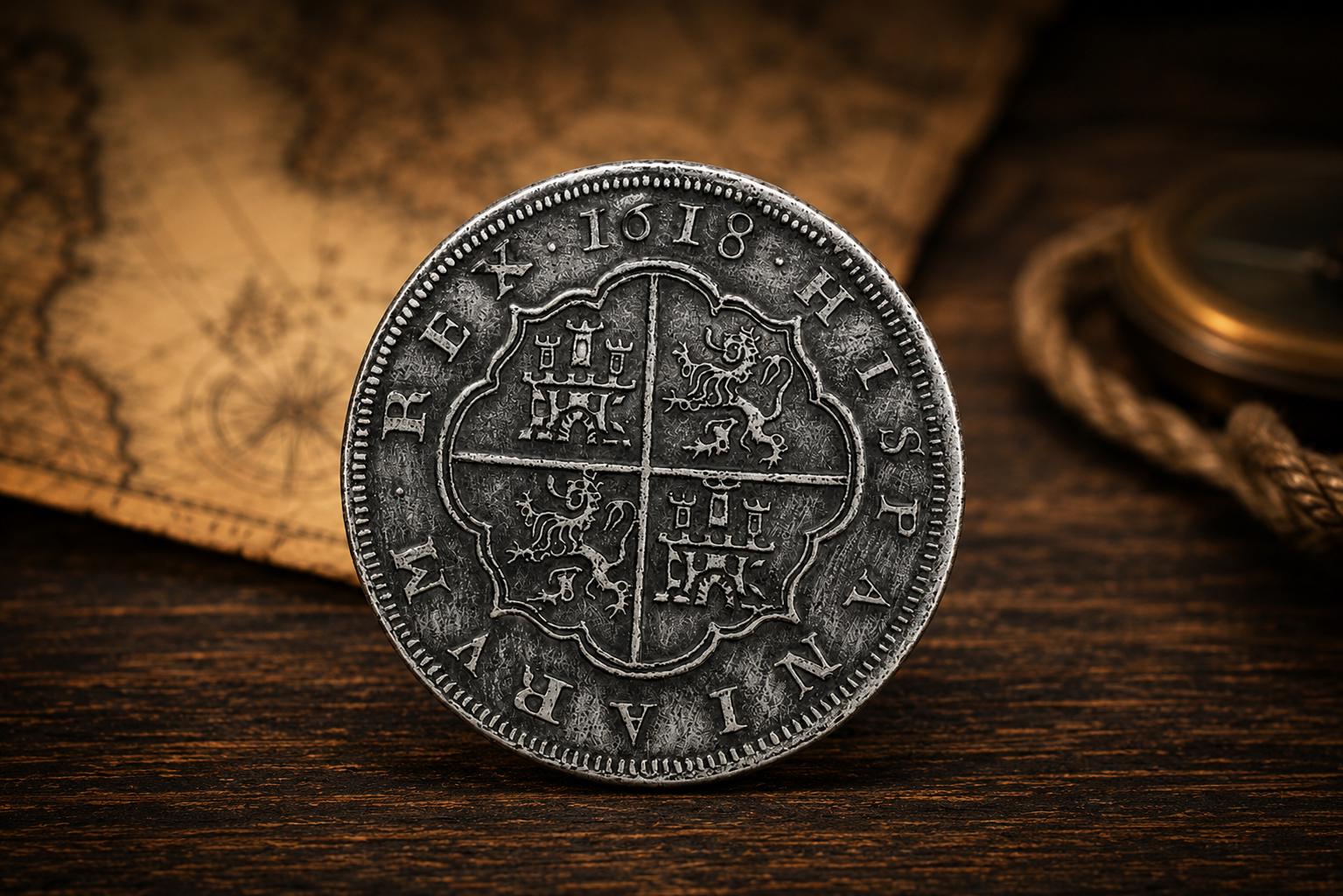Spanish 8 Reales Felipe III Replica Coin | Segovia Mint | Pirate ...