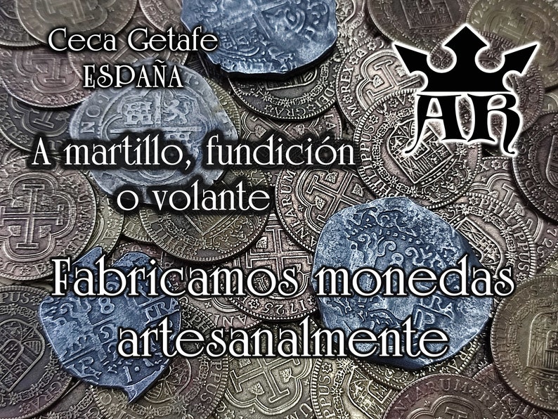 8 Reales spanische Dublonen-Münzschätze, spanische Dublonen-Münzschätze, handgefertigte Münze, Metallguss, an einen Freund verschenken Bild 4