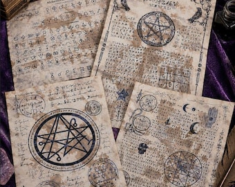 Ancient Magic Manuscript Page | Handmade Aged Occult Parchment | Cthulhu Inspired Artifact | Dark Academia Decor