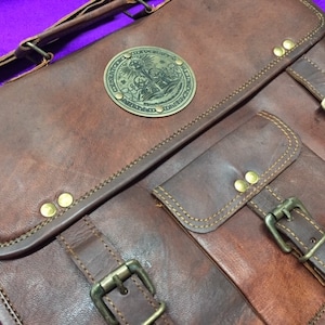 Official Miskatonic University Briefcase, Cthulhu Myths Researcher Briefcase, Lovecraft Briefcase, Brown Leather Briefcase image 3