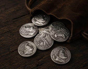 30 Pieces of Silver – Judas Coin Set – Available in Metal or 925 Sterling Silver – Handmade Collector Gift