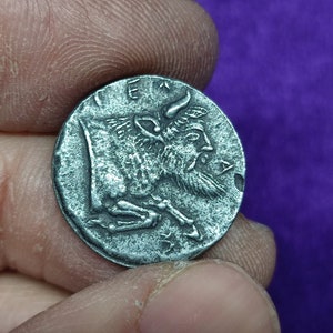 Pièce de Didrachma grecque antique, pièce de monnaie grecque antique Didrachma, pièce de monnaie grecque, pièce de métal, pièce faite à la main, cadeau à un ami